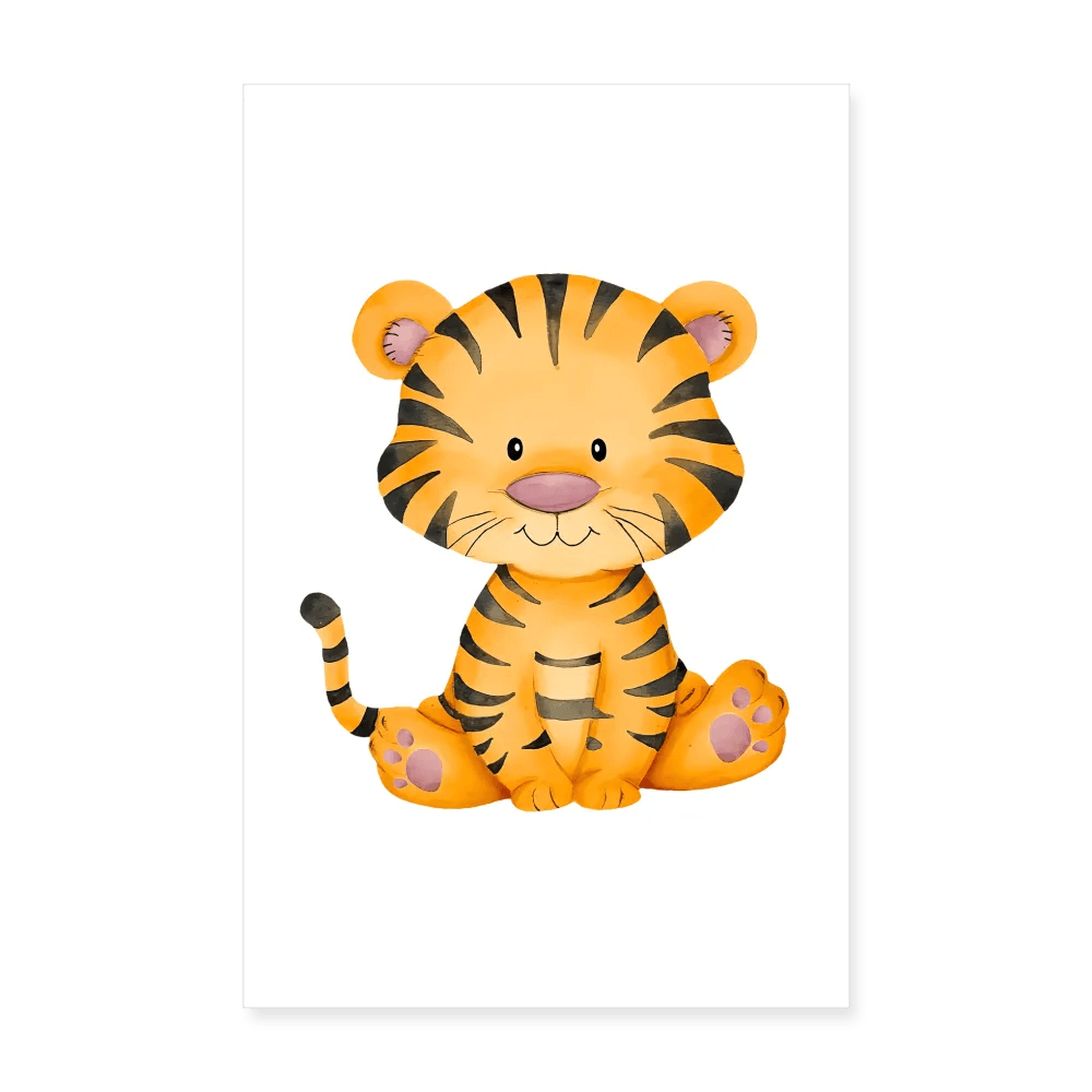 happy-prints.eu - Personalisiertes Poster mit süßem Tiger - 20x30 cm - Jungen Tier Motiv, Bild, Text und Produkt einfach änderbar