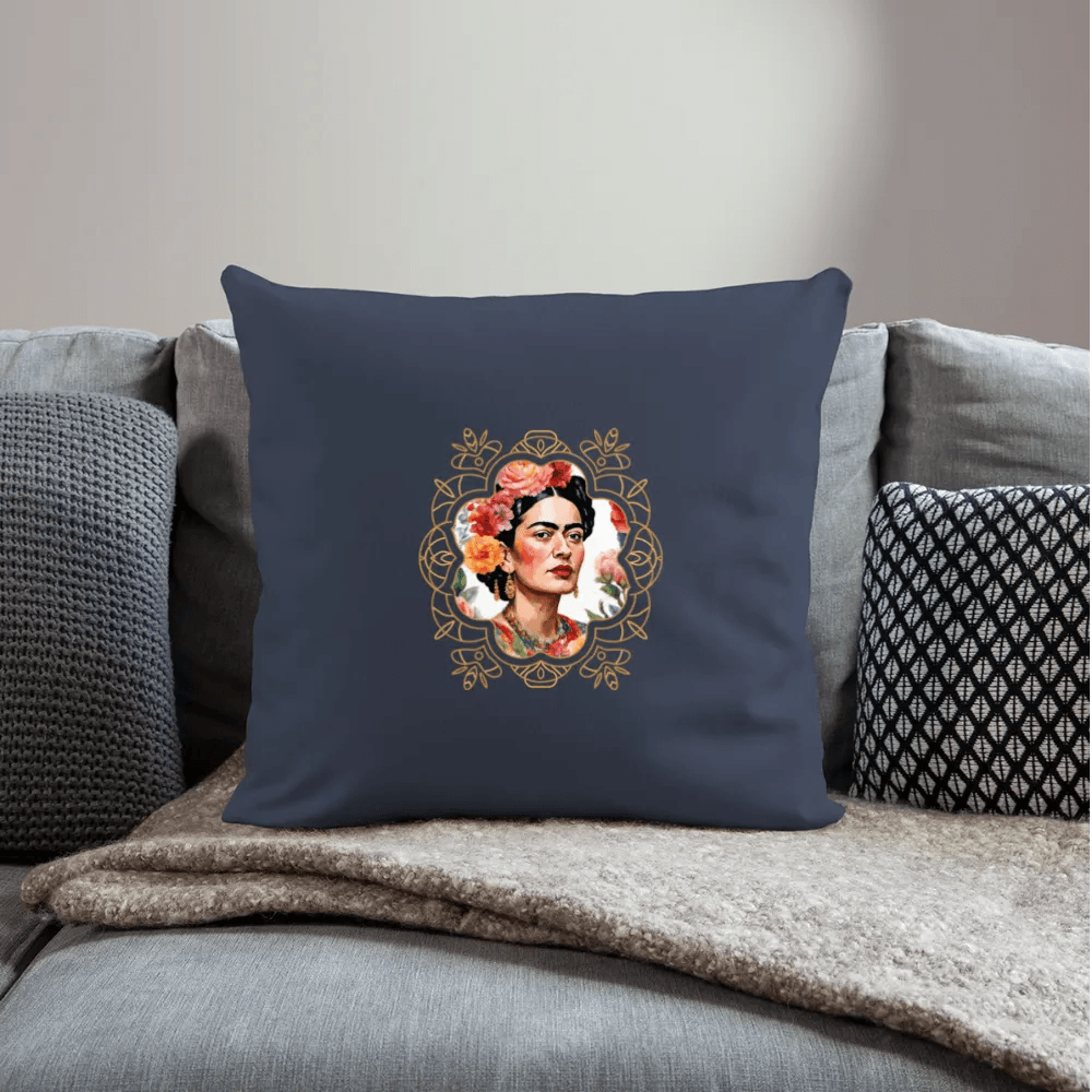 happy-prints.eu - Pesonalisiertes Sofakissen mit Füllung - Frida Kahlo modern interpretiert mit gold - tolle ergänzende Motive in dieser Serie - 44 x 44 cm - viele verschiedene Polsterfarben