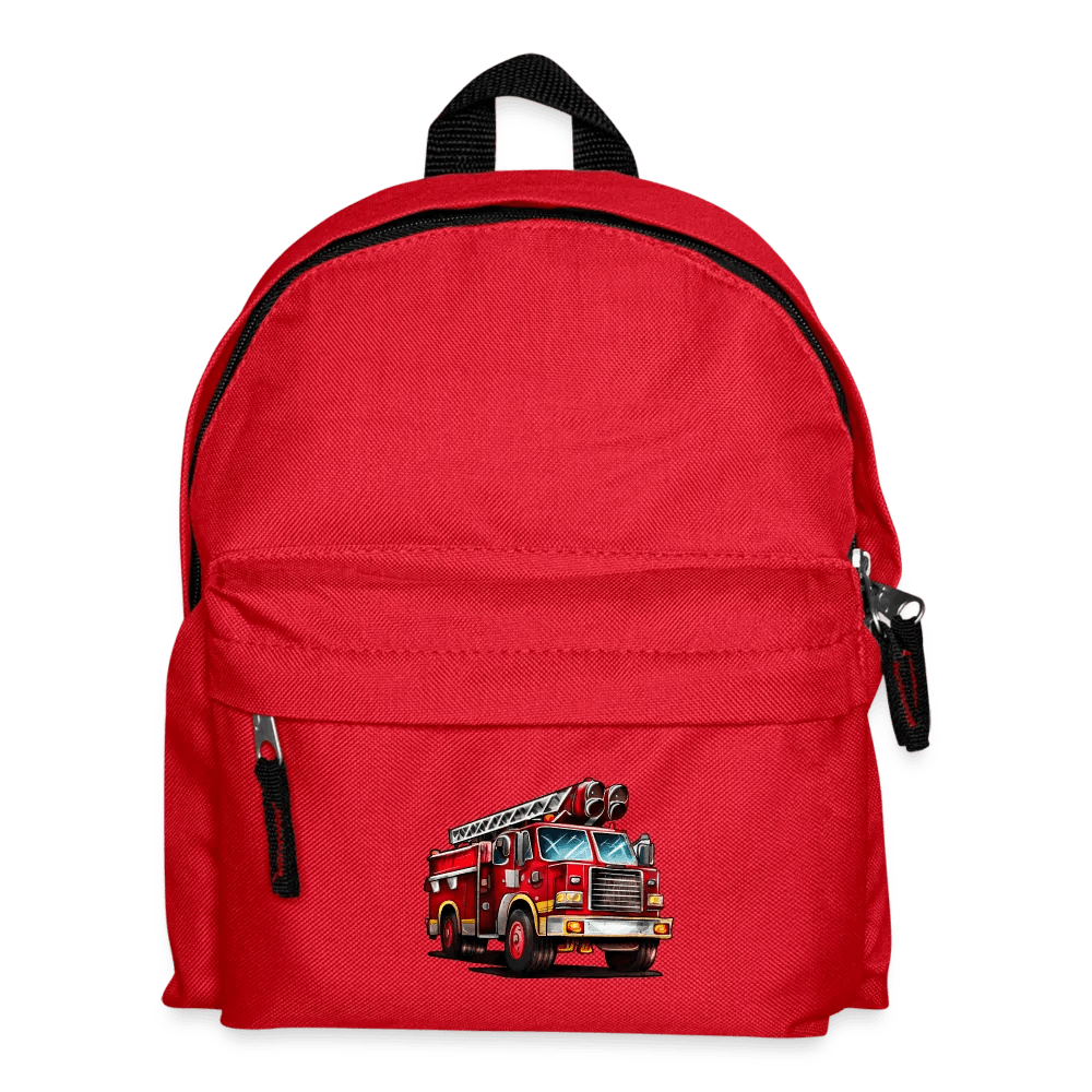 happy-prints.eu - Kinder Rucksack in blau mit Feuerwehr Fahrzeug - super für Jungen und Mädchen