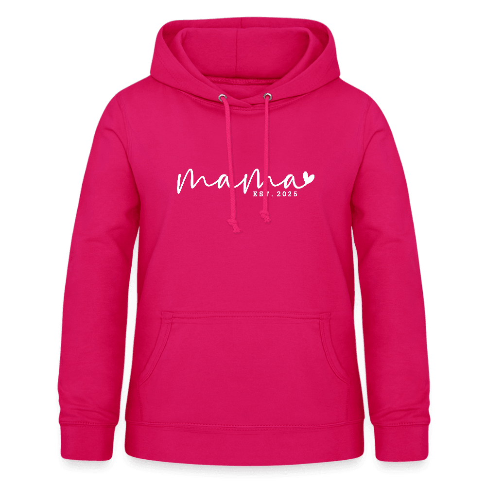 happy-prints.eu - Personalisierter Frauen Hoodie mit eigenem Design bedrucken - hier mit Mama - est. 2025 - Sweater mit Spruch bedrucken - viele Farben und Größen