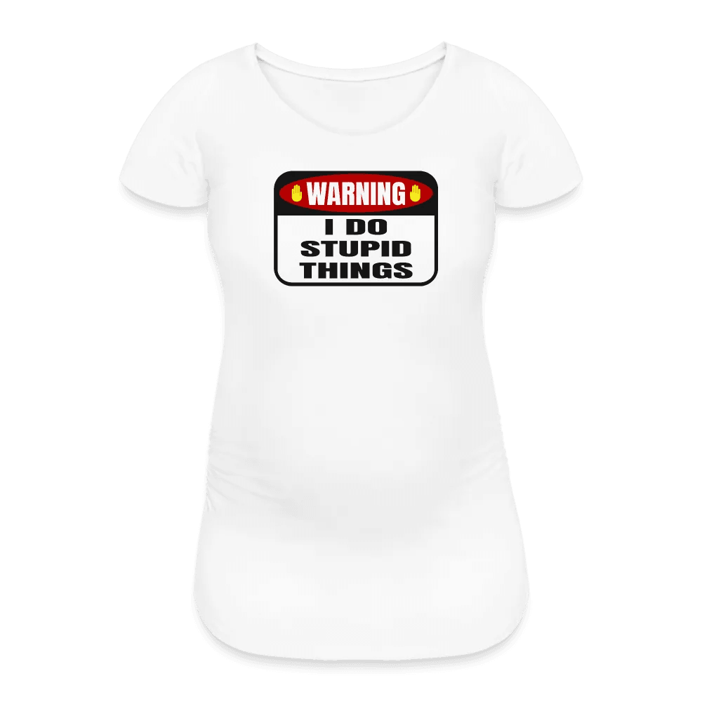 happy-prints.eu - Personalisiertes weißes Schwangerschafts-T-Shirt für Frauen mit lustigem Spruch - Print Shirts für werdende Mama - Motiv und Text individualisierbar - auch in großen Größen für jede Mutter