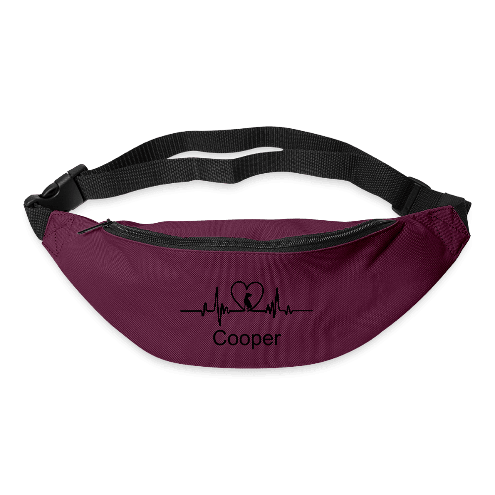 happy-prints.eu - Personalisierte Gürteltasche mit Hund in Herz und Herzschlaglinie - verschiedene Farben - Motiv, Farbe und Text easy änderbar