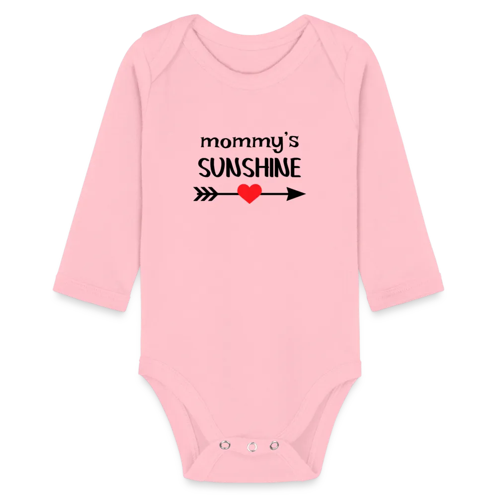 Personalisierter Unisex Baby Bio-Langarm-Body mit Spruch "Mommys sunshine" - 100% Bio Baumwolle - bis Größe 80 bzw. 12 Monate - in vielen Farben und Größen - Bild, Motiv und Text sind individualisierbar -