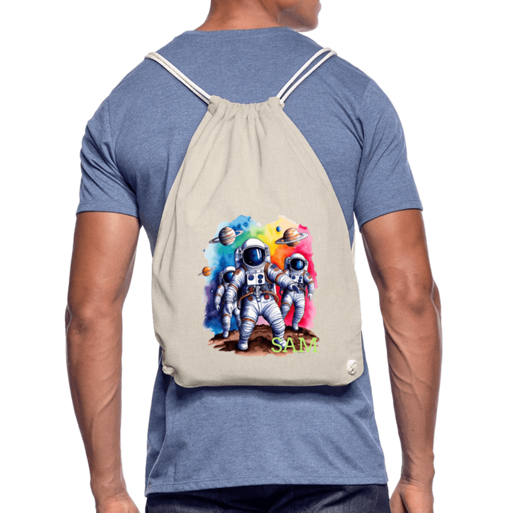 happy-prints.eu - Personalisierter Turnbeutel mit Astronauten und Name - Weltall Beutel für Kinder und Erwachsene - Text und Motiv easy änderbar