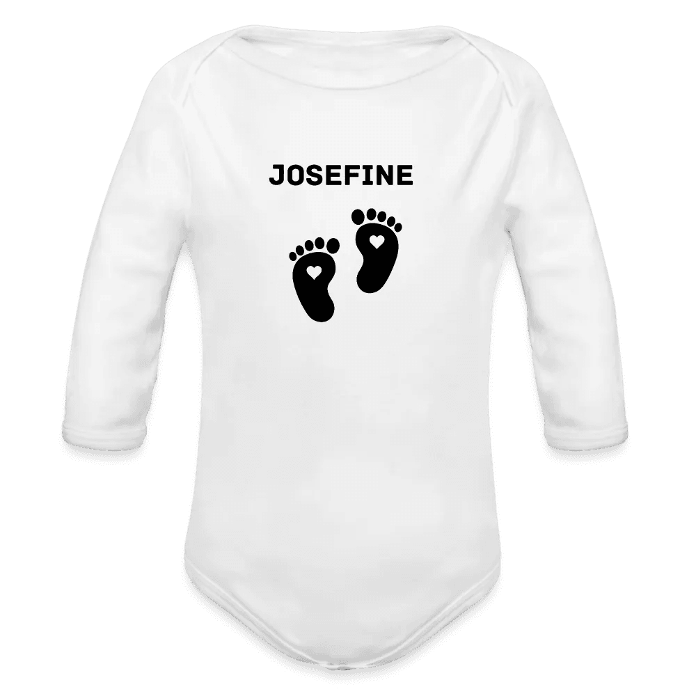 happy-prints.eu - Personalisierter Unisex Baby Bio-Langarm-Body mit variablen Namen - 100% Bio Baumwolle - bis Größe 80 bzw. 12 Monate - in vielen Farben und Größen - Bild, Motiv und Text sind individualisierbar