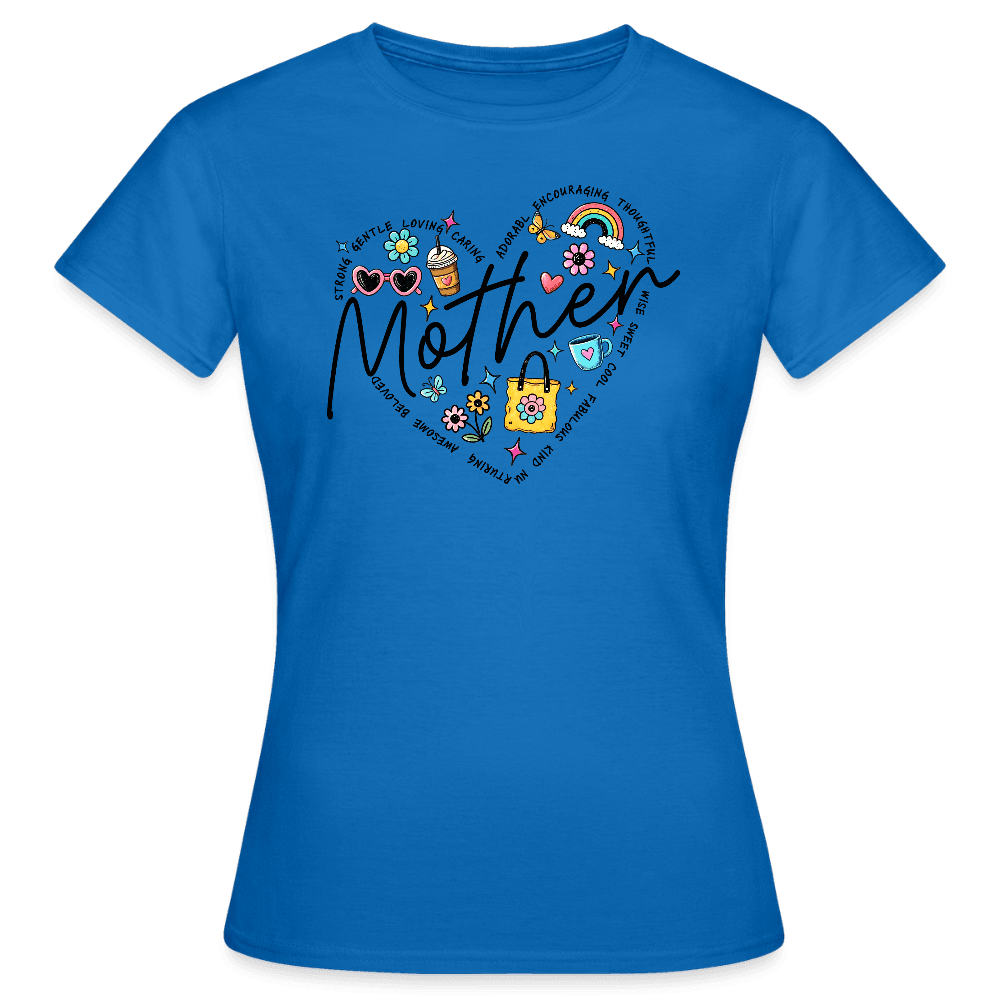 happy-prints.eu - Personalisiertes Frauen T-Shirt mit Herz und Mother - lustiges Shirt zum Muttertag - viele Farben und Größen - Motiv easy anpassbar