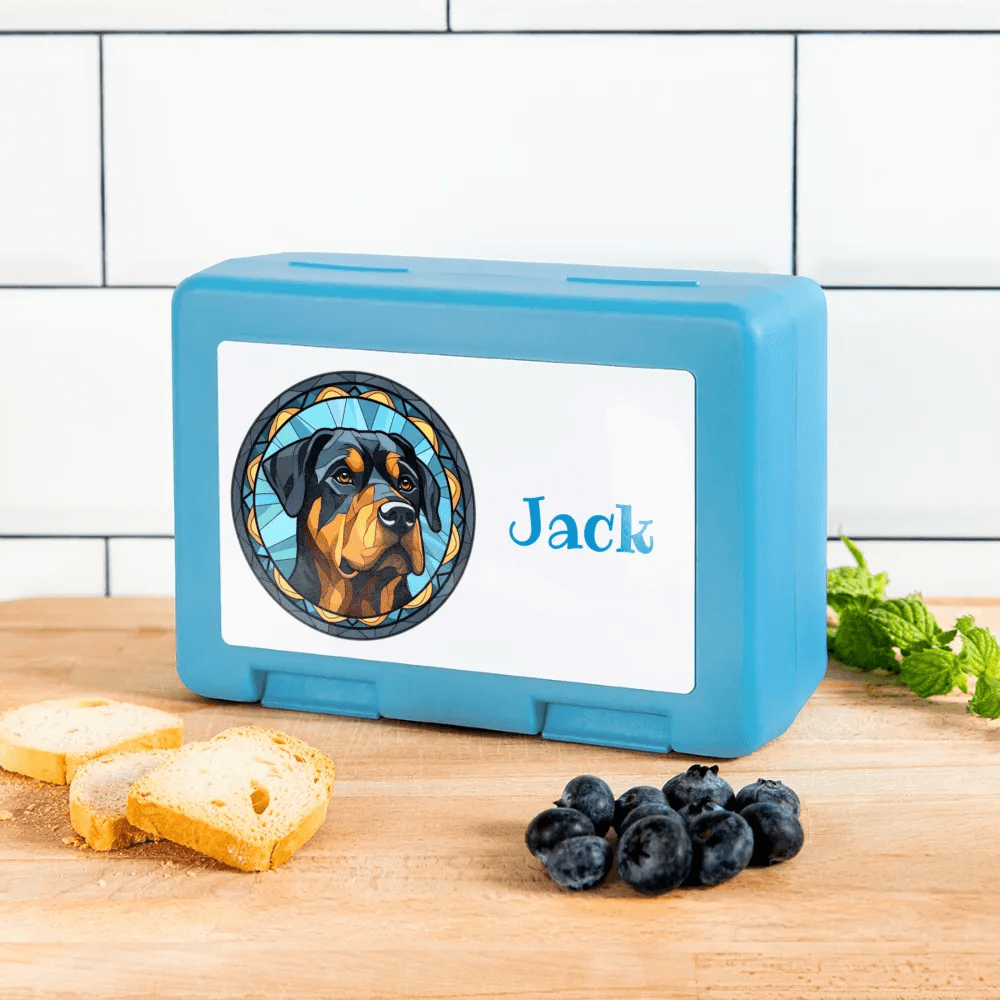 happy-prints.eu - Personalisierter Behälter für Hunde Leckerlis - Motiv und Text veränderbar - Bild des eigenen Hundes hochladbar