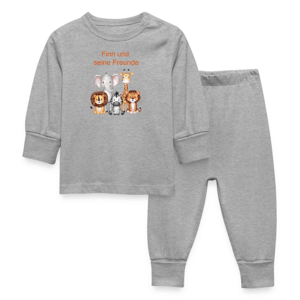 happy-prints.eu - Personalisierter Baby Schlafanzug mit wilde Tiere - Safari Print für Mädchen und Jungen - Name und Motiv änderbar