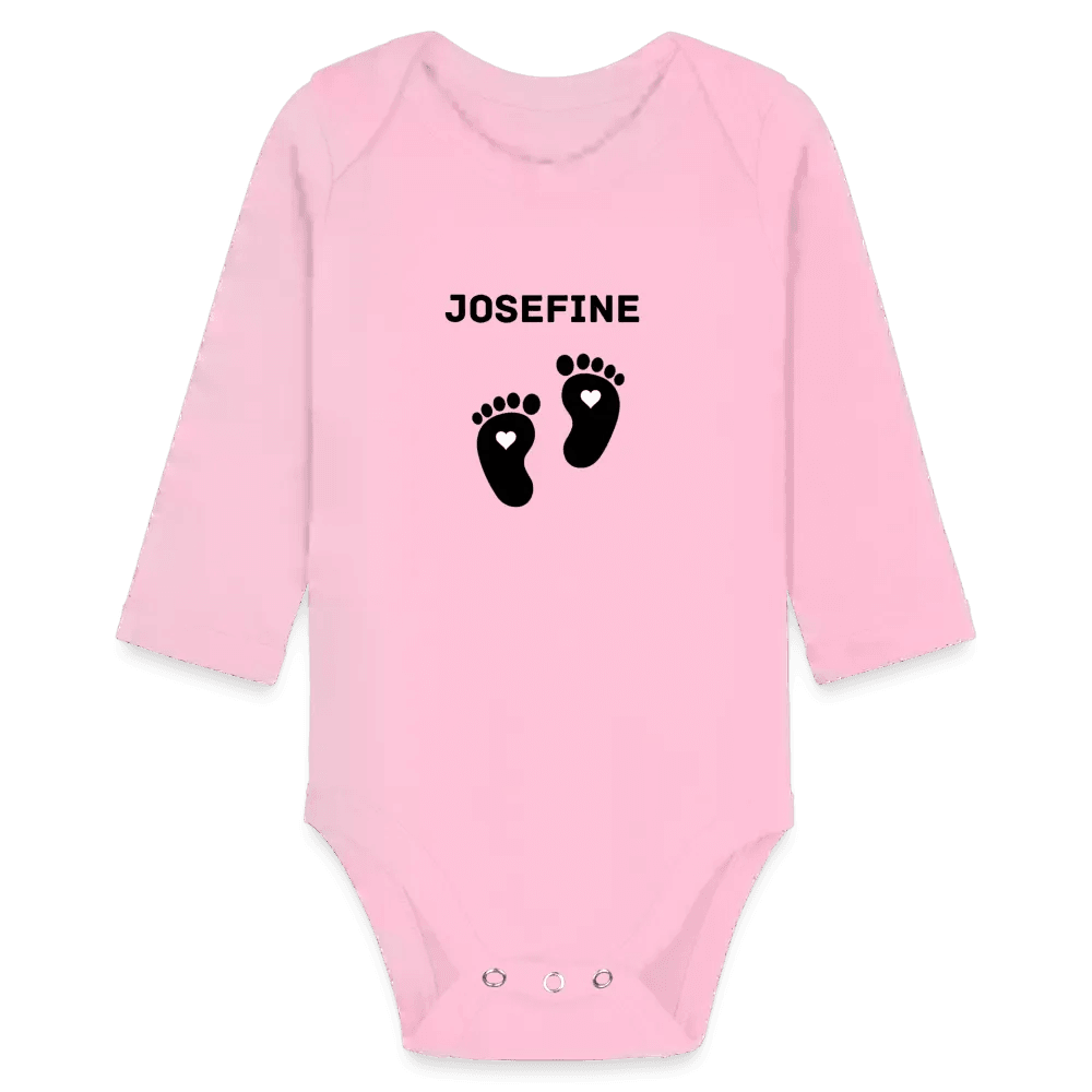happy-prints.eu - Personalisierter Unisex Baby Bio-Langarm-Body mit variablen Namen - 100% Bio Baumwolle - bis Größe 80 bzw. 12 Monate - in vielen Farben und Größen - Bild, Motiv und Text sind individualisierbar