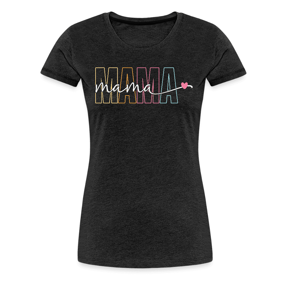 happy-prints.eu - Frauen Premium T-Shirt zum Muttertag - Mama mit Herz - Motiv und Text easy anpassbar