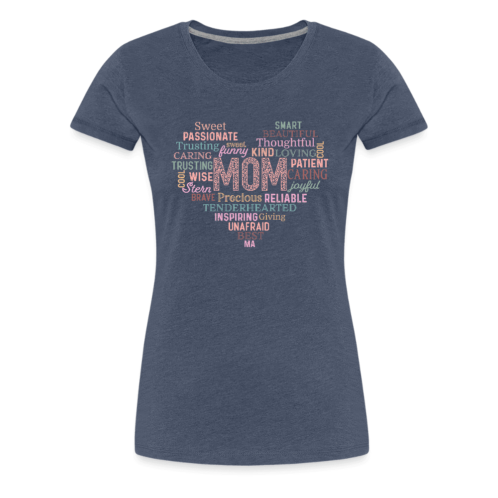 happy-prints.eu - Frauen Premium T-Shirt mit Herz - tolles Motiv zum Muttertag - Motiv und Text easy änderbar