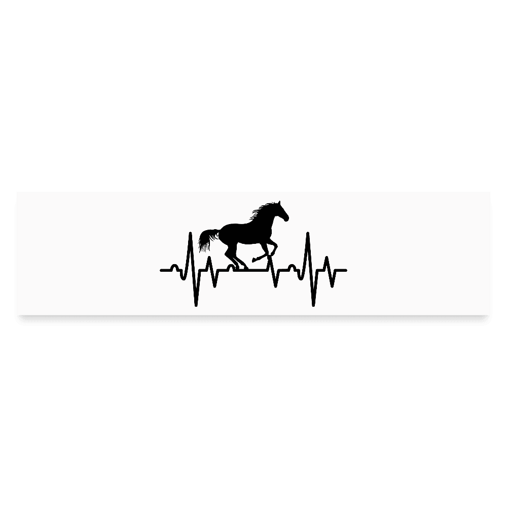 happy-prints.eu - Personalisierter Auto-Aufkleber mit Pferd auf Herzschlag Linie - Heartbeat mit Tiere - Text und Motiv kann easy verändert werden - tolles Geschenk für Pferdeliebhaber