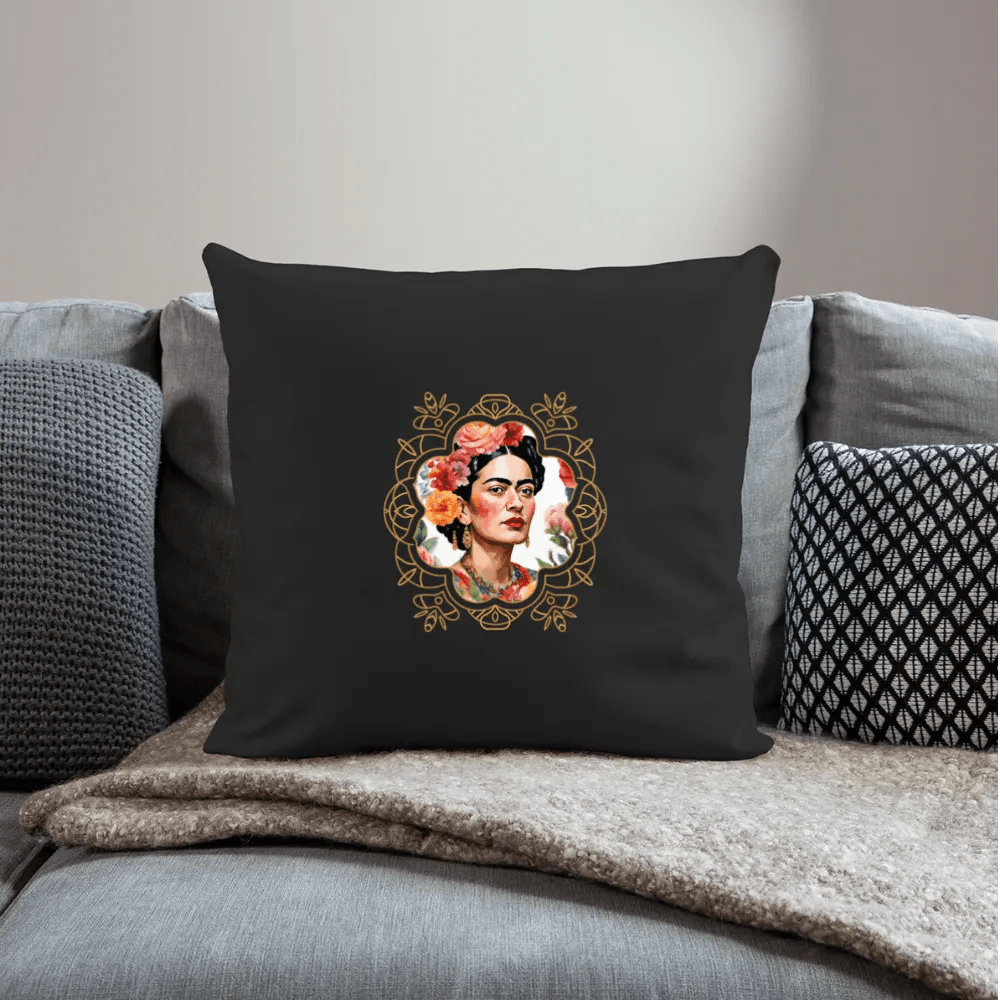happy-prints.eu - Pesonalisiertes Sofakissen mit Füllung - Frida Kahlo modern interpretiert mit gold - tolle ergänzende Motive in dieser Serie - 44 x 44 cm - viele verschiedene Polsterfarben