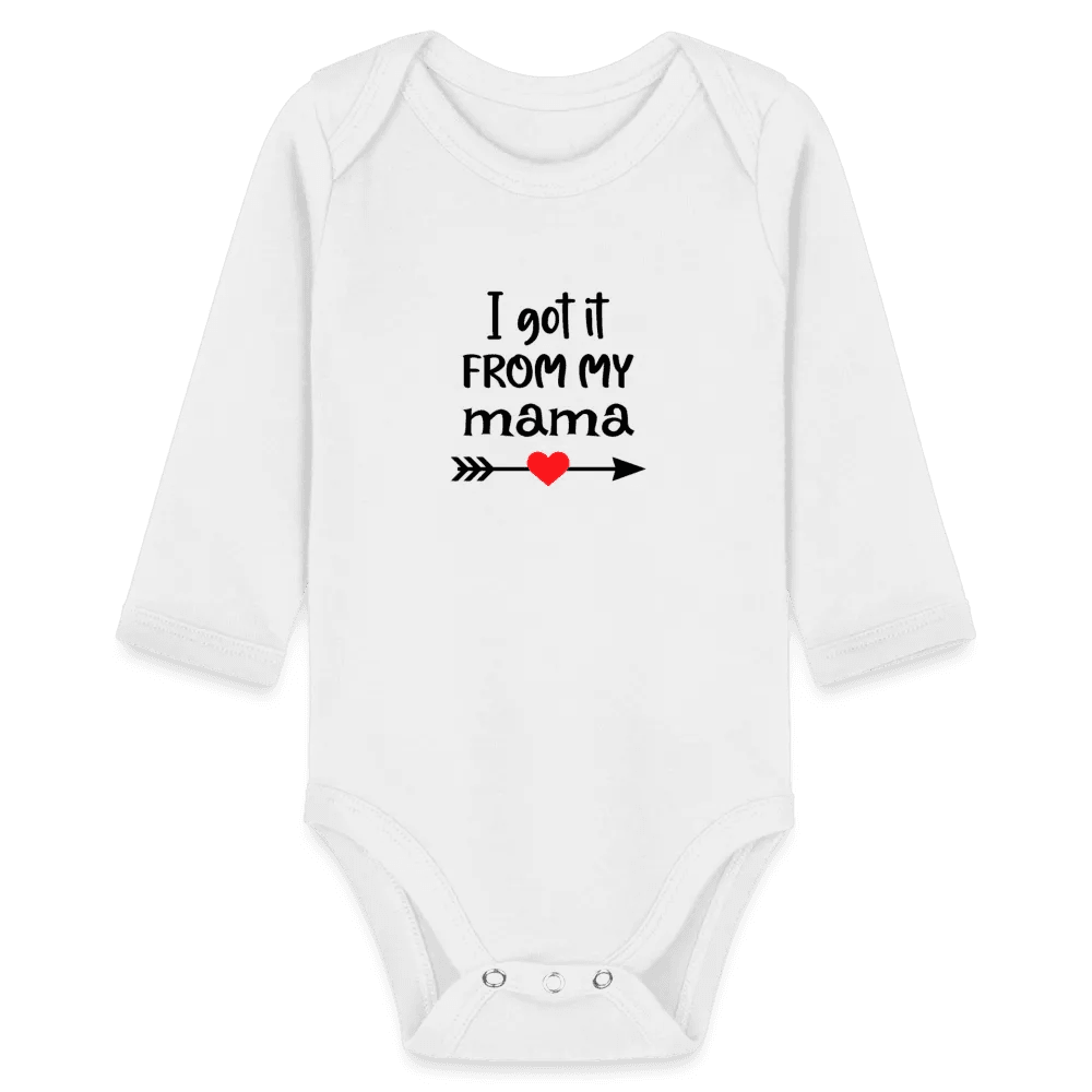 happy-prints.eu - Personalisierter Unisex Baby Bio-Langarm-Body mit Spruch - 100% Bio Baumwolle - bis Größe 80 bzw. 12 Monate - in vielen Farben und Größen - Bild, Motiv und Text sind individualisierbar