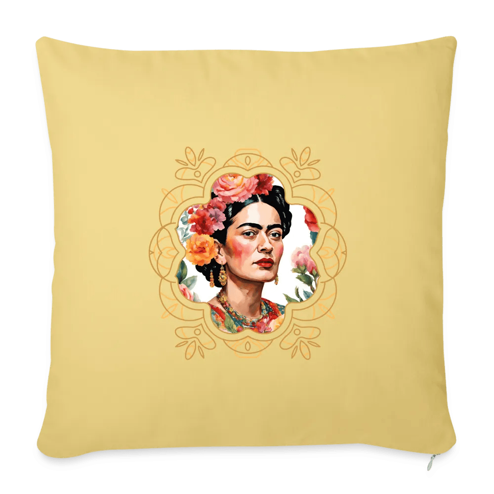 happy-prints.eu - Pesonalisiertes Sofakissen mit Füllung - Frida Kahlo modern interpretiert mit gold - tolle ergänzende Motive in dieser Serie - 44 x 44 cm - viele verschiedene Polsterfarben