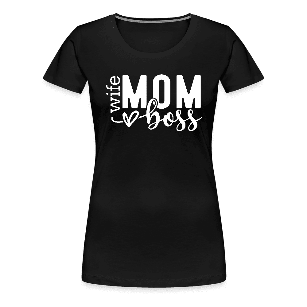 happy-prints.eu - Frauen Premium T-Shirt zum Muttertag - Mom mit Herz - Motiv und Text easy anpassbar