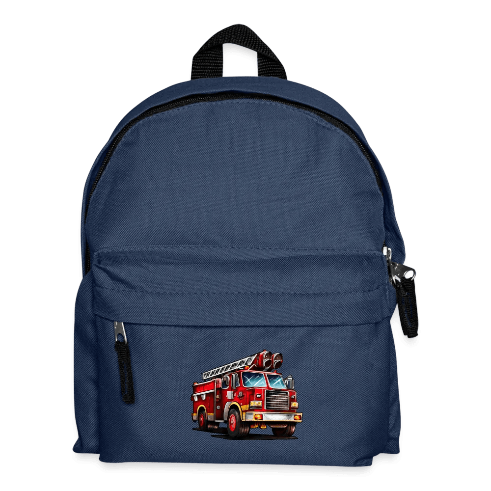 happy-prints.eu - Kinder Rucksack in blau mit Feuerwehr Fahrzeug - super für Jungen und Mädchen