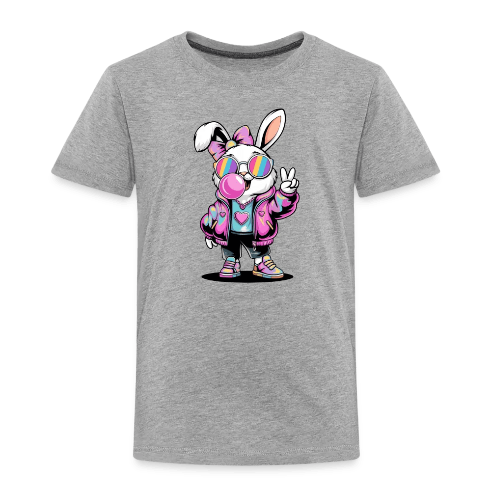 happy-prints.eu - Personalisiertes Frohe Ostern Kinder T-Shirt mit Osterhase mit Sonnenbrille, Masche und Kaugummi - niedlicher Mädchen Bunny - Motiv, Produkt, Text und eigene Bilder easy anpassbar - in vielen Farben und Größen (bis Größe 140 bzw. 8 Jahre)