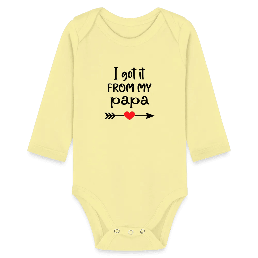 happy-prints.eu - Personalisierter Unisex Baby Bio-Langarm-Body mit Spruch - 100% Bio Baumwolle - bis Größe 80 bzw. 12 Monate - in vielen Farben und Größen - Bild, Motiv und Text sind individualisierbar