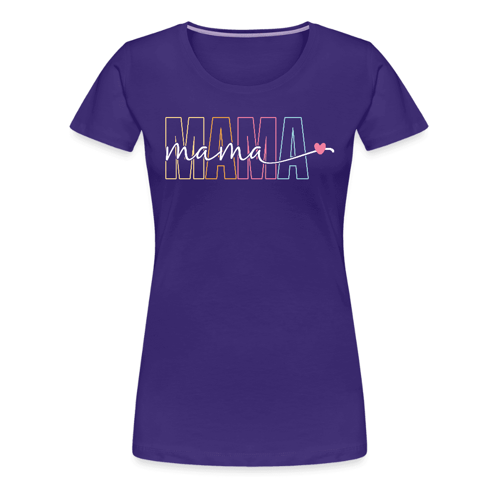 happy-prints.eu - Frauen Premium T-Shirt zum Muttertag - Mama mit Herz - Motiv und Text easy anpassbar
