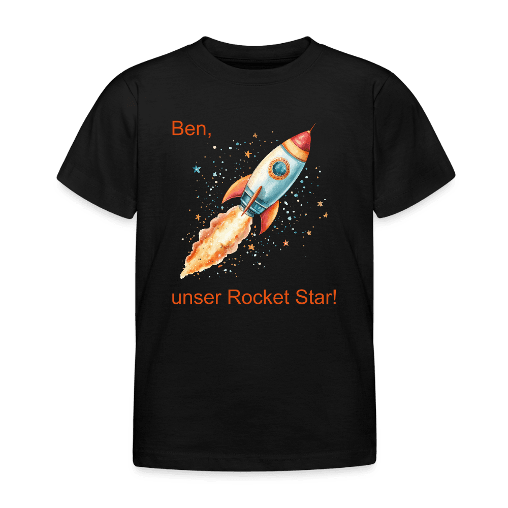 happy-prints.eu - Personalisierte Kinder T-Shirt mit Rakete zum Weltall - Jungen Shirt zum Anpassen - Text und Motiv easy änderbar