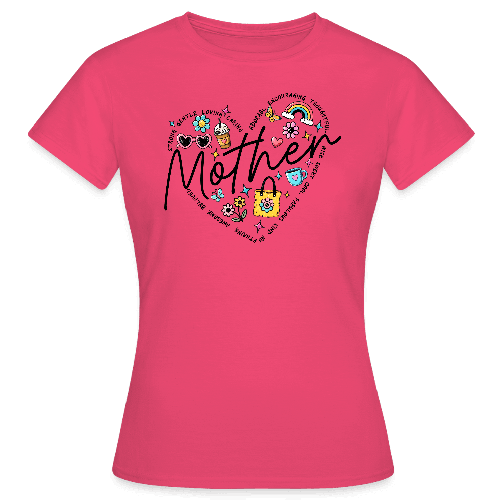 happy-prints.eu - Personalisiertes Frauen T-Shirt mit Herz und Mother - lustiges Shirt zum Muttertag - viele Farben und Größen - Motiv easy anpassbar
