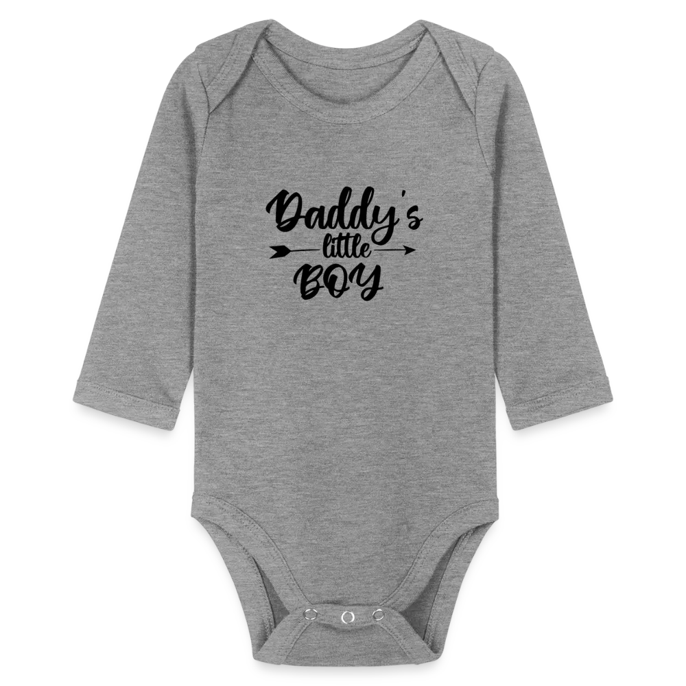 Personalisierter Jungen Baby Bio-Langarm-Body mit Spruch "Daddys little Boy" - 100% Bio Baumwolle - bis Größe 80 bzw. 12 Monate - in vielen Farben und Größen - Bild, Motiv und Text sind individualisierbar -