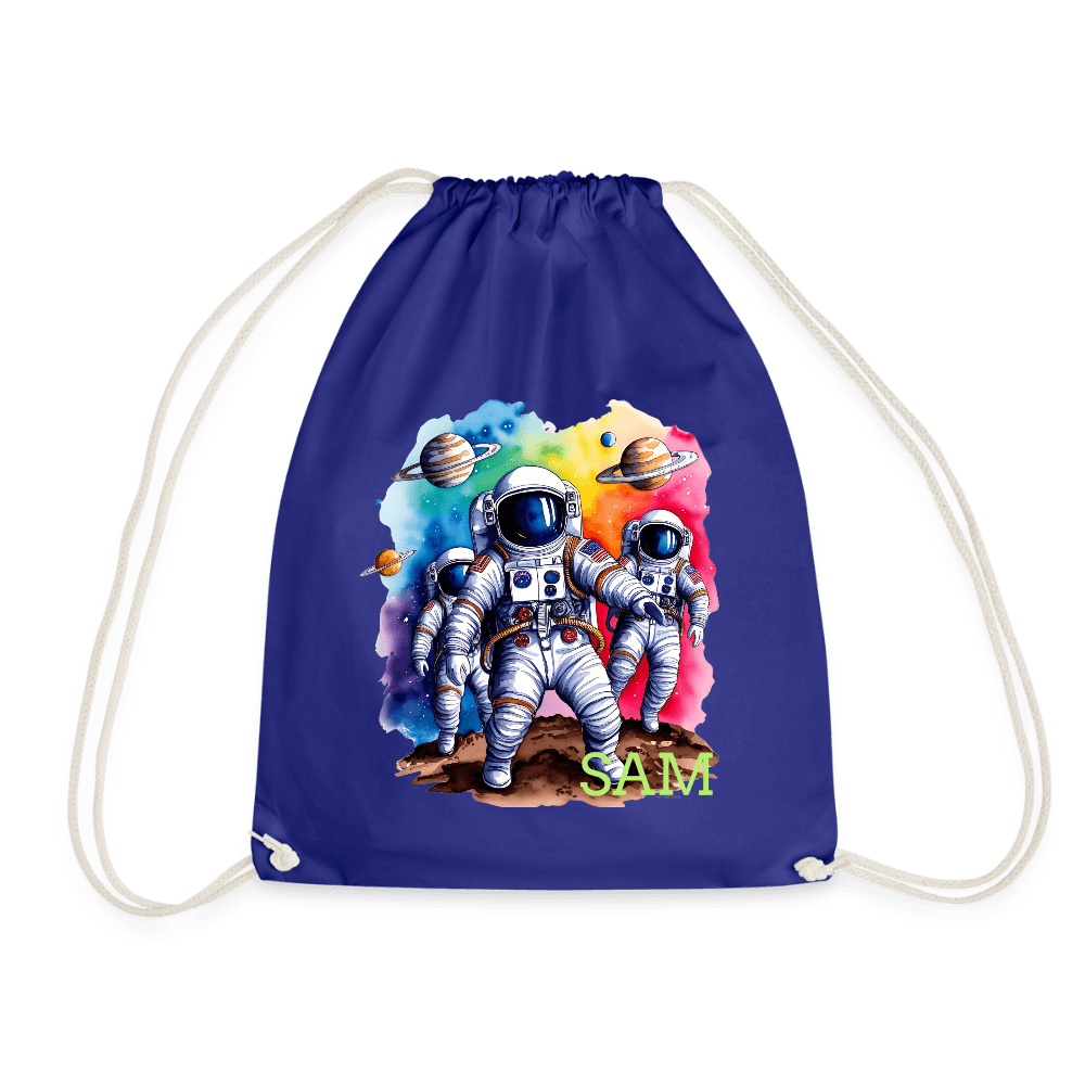 happy-prints.eu - Personalisierter Turnbeutel mit Astronauten und Name - Weltall Beutel für Kinder und Erwachsene - Text und Motiv easy änderbar