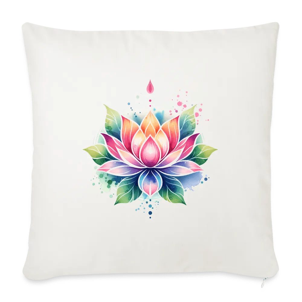 happy-prints.eu - Personalisiertes Sofakissen mit Füllung - bunte Lotusblume - 44 x 44 cm - Motiv veränderbar - viele verschiedene Polsterfarben