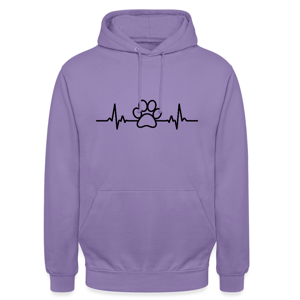 happy-prints.eu - Personalisierter Unisex Hoodie mit Hundepfote und Herzlinie - Heartbeat für Männer und Frauen - in vielen Farben und Größen
