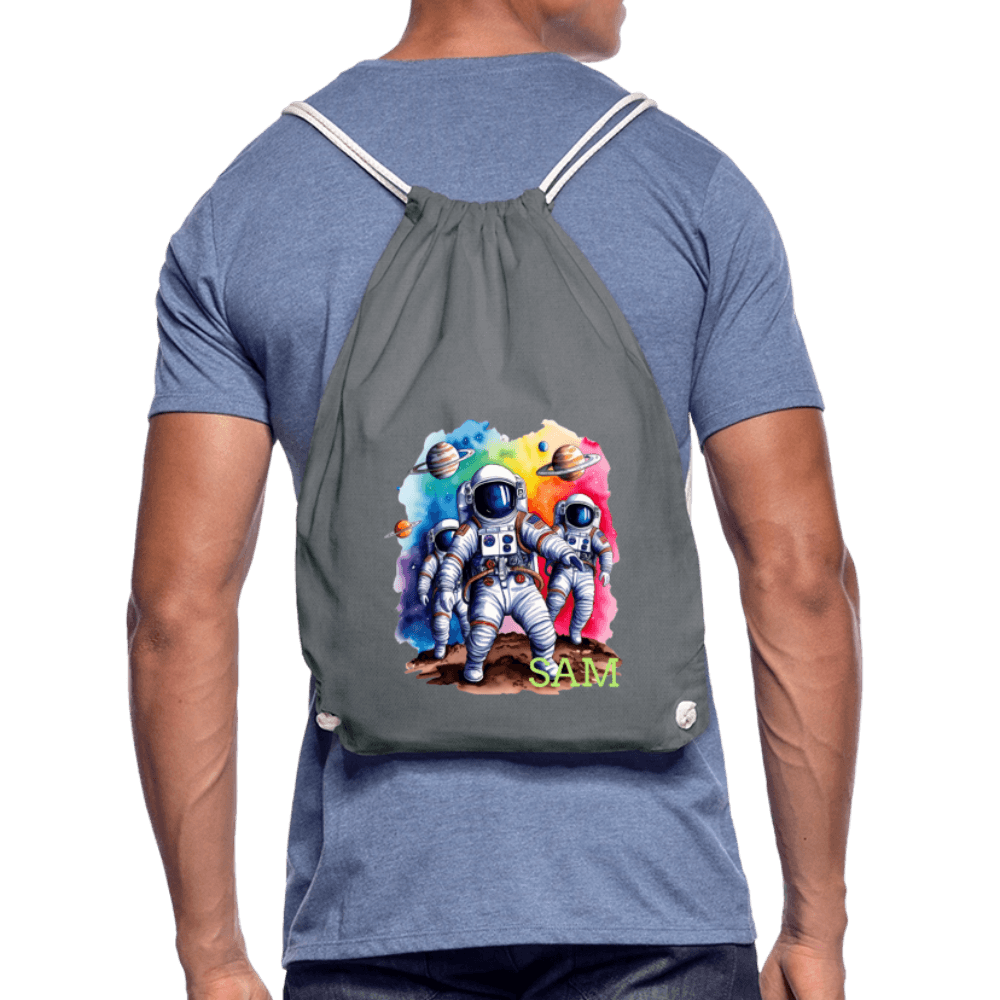 happy-prints.eu - Personalisierter Turnbeutel mit Astronauten und Name - Weltall Beutel für Kinder und Erwachsene - Text und Motiv easy änderbar