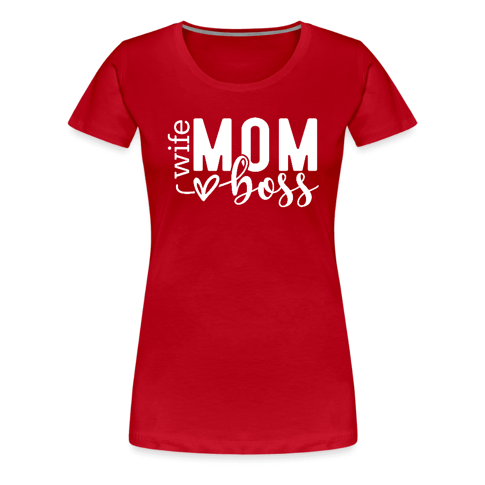 happy-prints.eu - Frauen Premium T-Shirt zum Muttertag - Mom mit Herz - Motiv und Text easy anpassbar