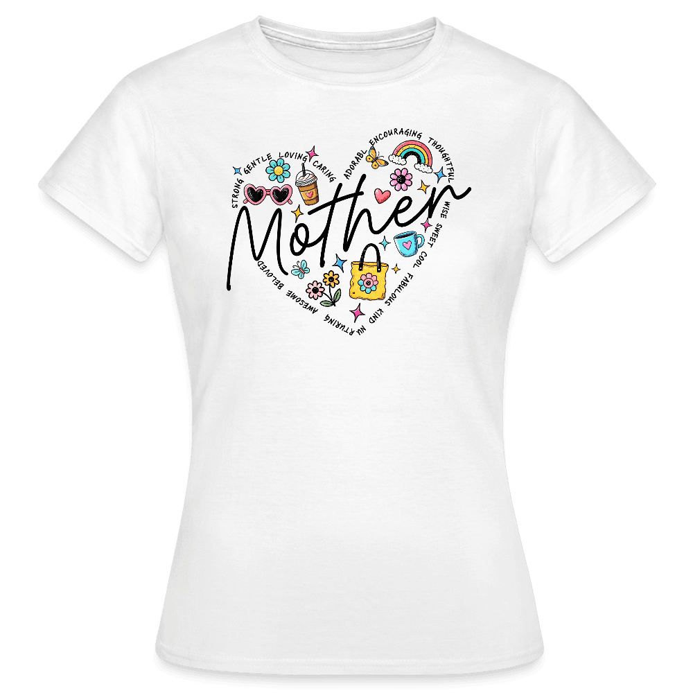 happy-prints.eu - Personalisiertes Frauen T-Shirt mit Herz und Mother - lustiges Shirt zum Muttertag - viele Farben und Größen - Motiv easy anpassbar