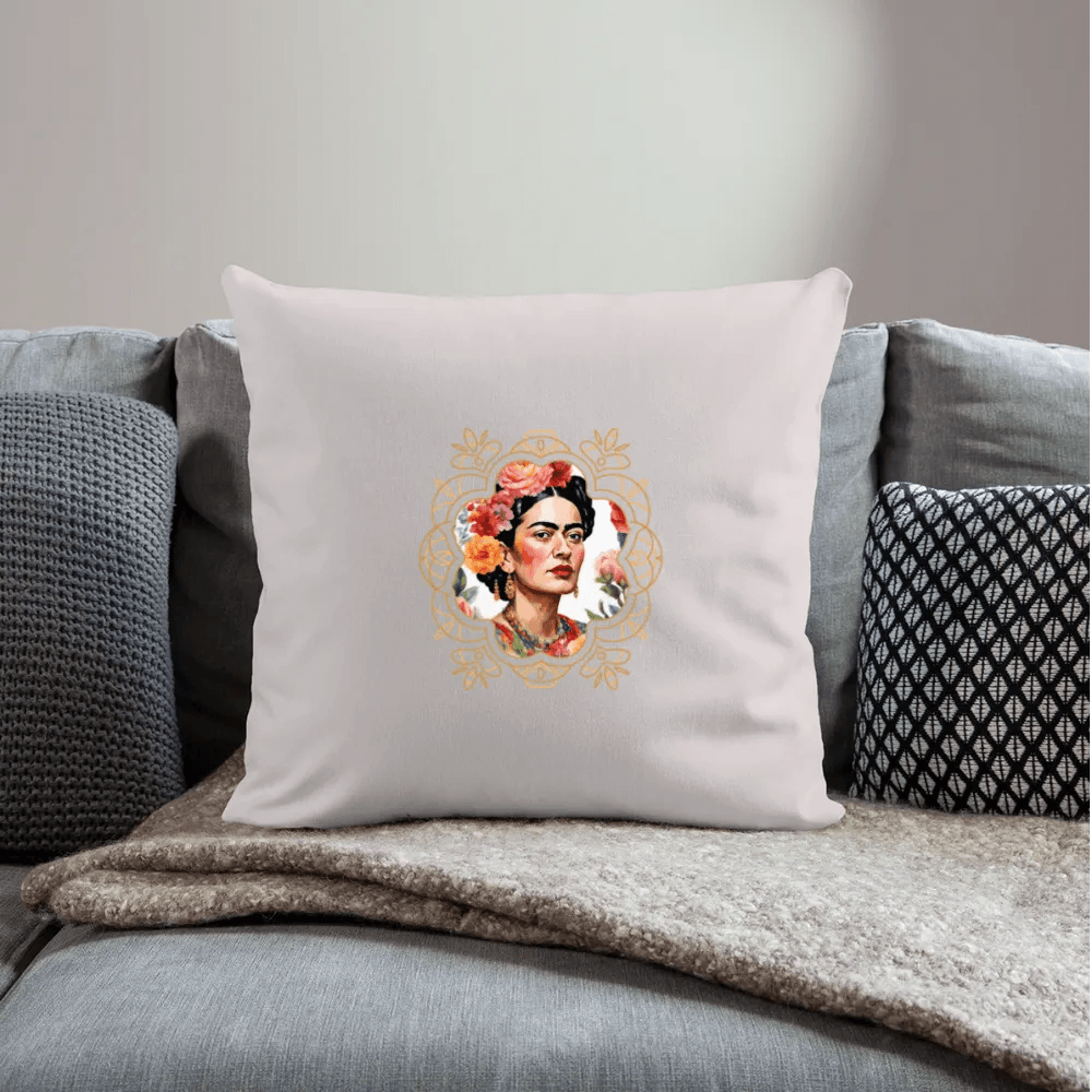 happy-prints.eu - Pesonalisiertes Sofakissen mit Füllung - Frida Kahlo modern interpretiert mit gold - tolle ergänzende Motive in dieser Serie - 44 x 44 cm - viele verschiedene Polsterfarben