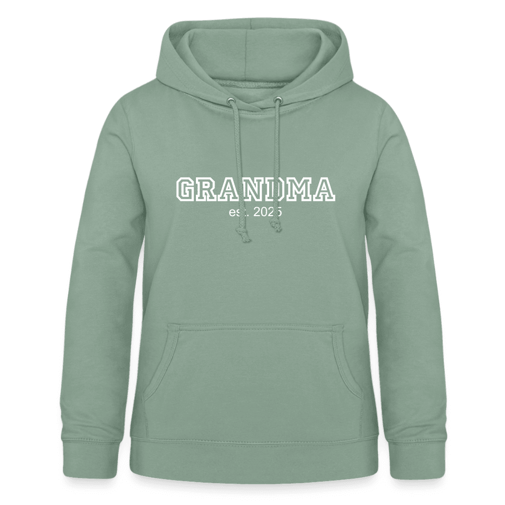 happy-prints.eu - Personalisierter Frauen Hoodie mit angerauter Innenseite - Grandma est. - Produkt, Text und Motiv easy änderbar