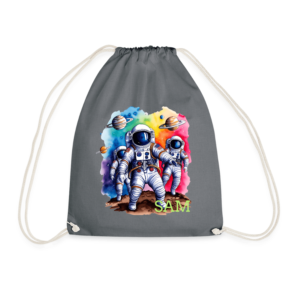 happy-prints.eu - Personalisierter Turnbeutel mit Astronauten und Name - Weltall Beutel für Kinder und Erwachsene - Text und Motiv easy änderbar