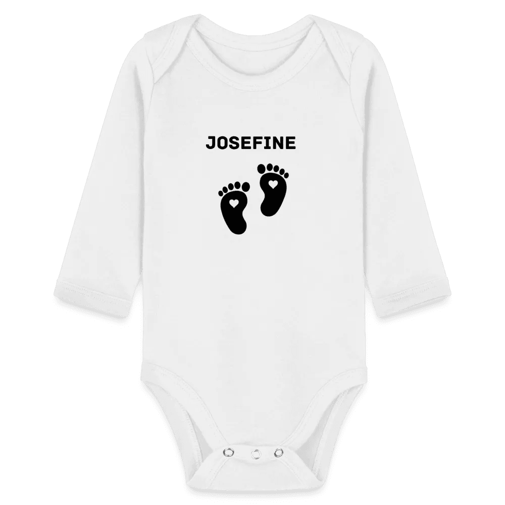 happy-prints.eu - Personalisierter Unisex Baby Bio-Langarm-Body mit variablen Namen - 100% Bio Baumwolle - bis Größe 80 bzw. 12 Monate - in vielen Farben und Größen - Bild, Motiv und Text sind individualisierbar