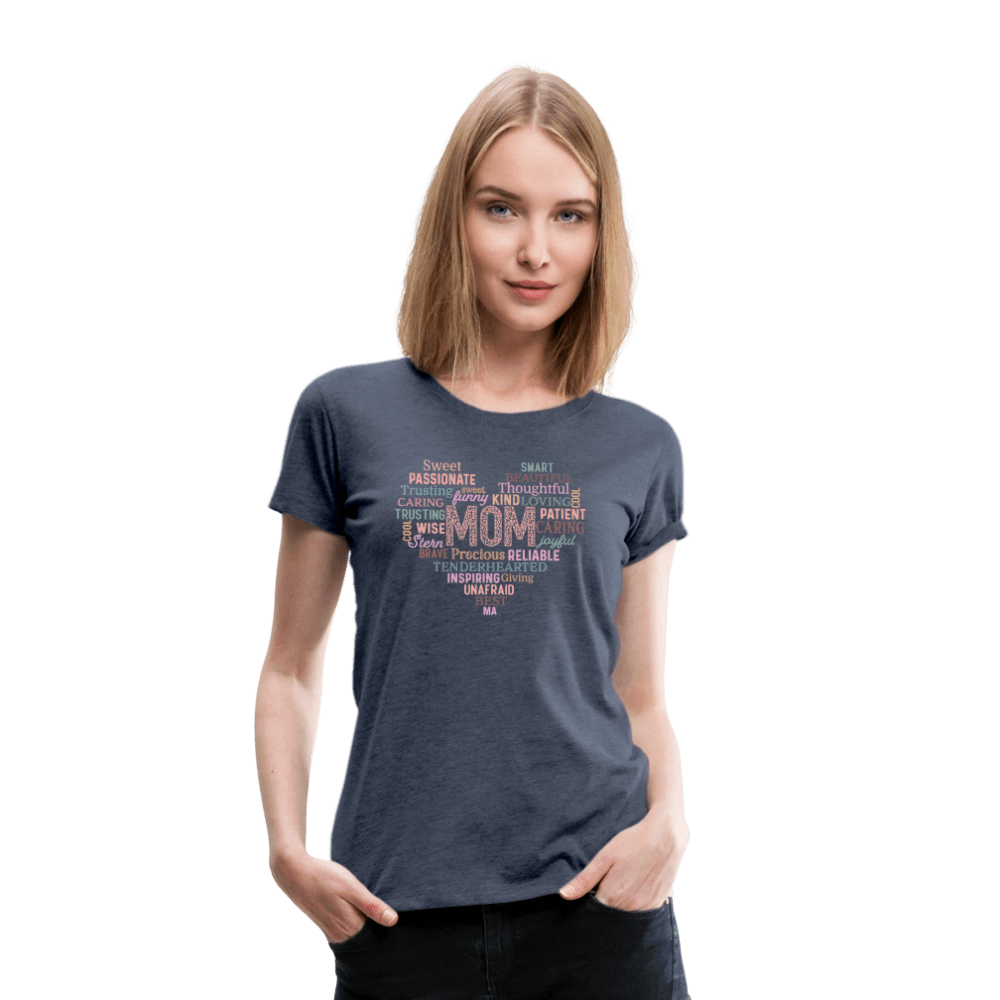 happy-prints.eu - Frauen Premium T-Shirt mit Herz - tolles Motiv zum Muttertag - Motiv und Text easy änderbar