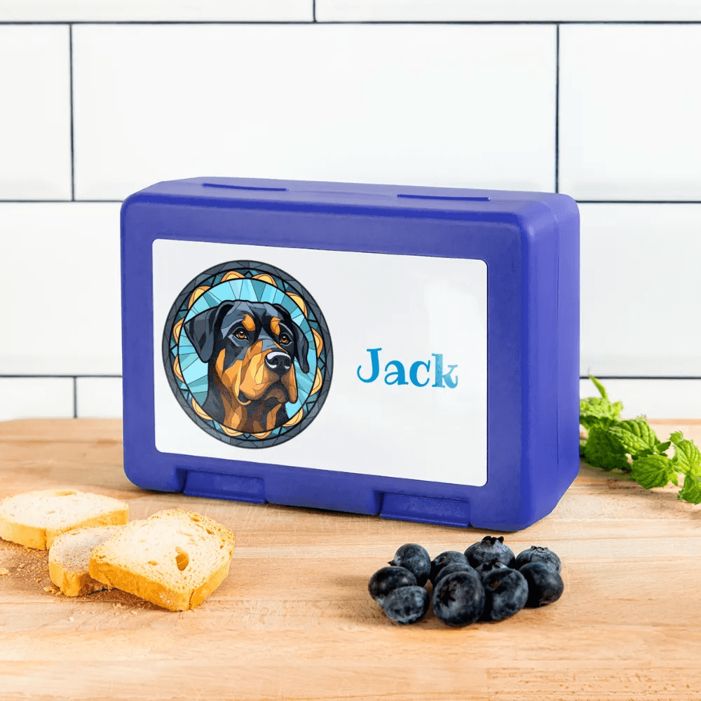 happy-prints.eu - Personalisierter Behälter für Hunde Leckerlis - Motiv und Text veränderbar - Bild des eigenen Hundes hochladbar