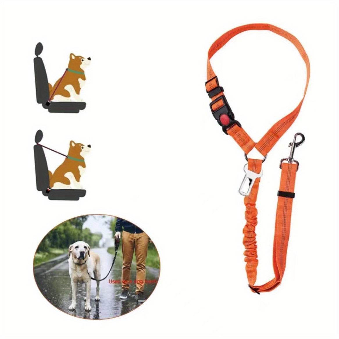 happy-prints.eu - Verstellbarer 2-in-1 Hunde-Autositzgurt & -Geschirr für sichere und komfortable Reisen