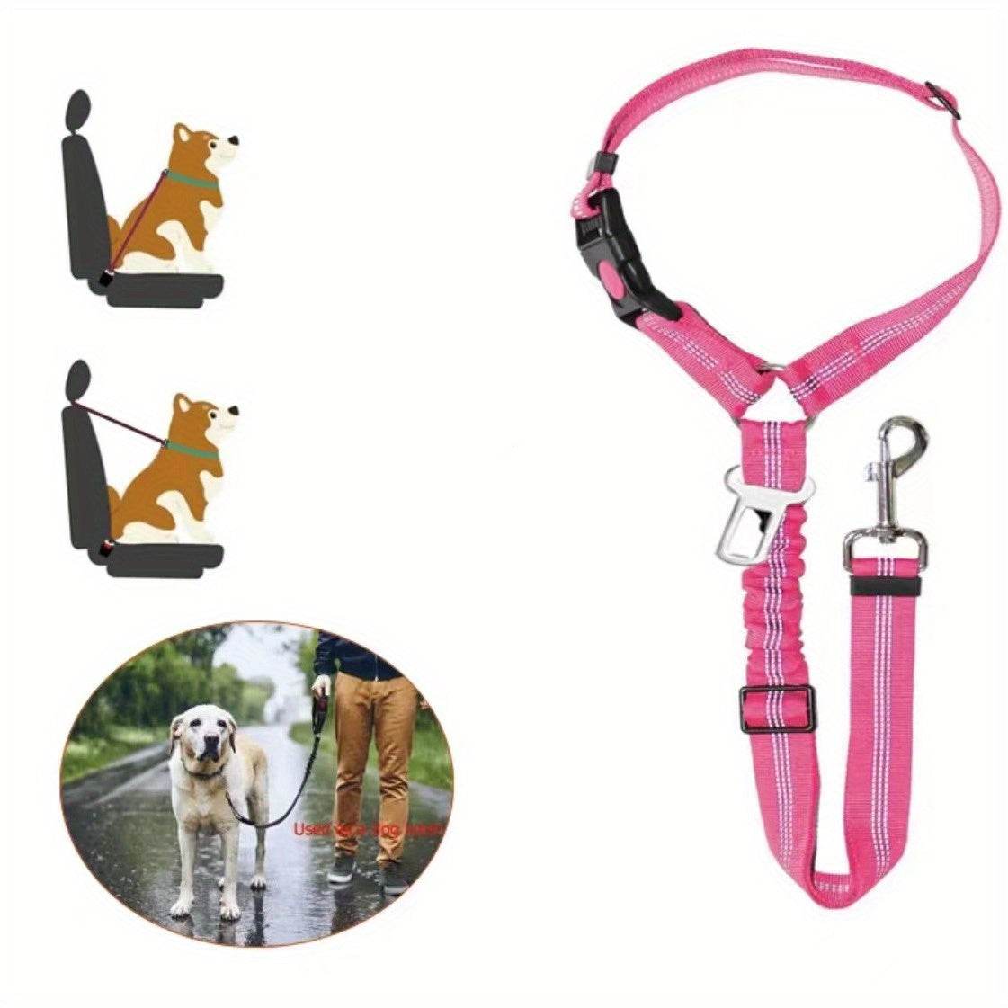 happy-prints.eu - Verstellbarer 2-in-1 Hunde-Autositzgurt & -Geschirr für sichere und komfortable Reisen