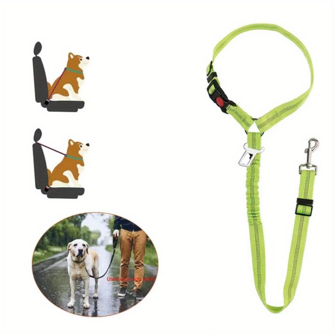 happy-prints.eu - Verstellbarer 2-in-1 Hunde-Autositzgurt & -Geschirr für sichere und komfortable Reisen