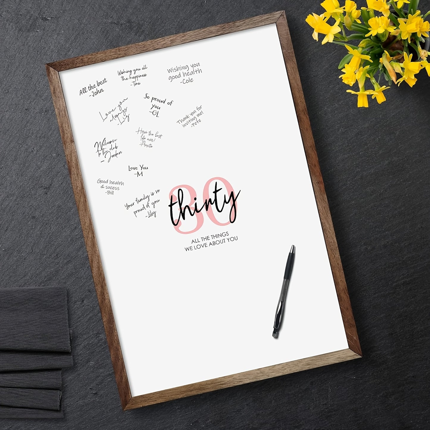 Personalisiertes Poster zum 30. Geburtstag – "All the Things We Love About You" – Ein Geschenk voller Herz auf ungerahmter Leinwand