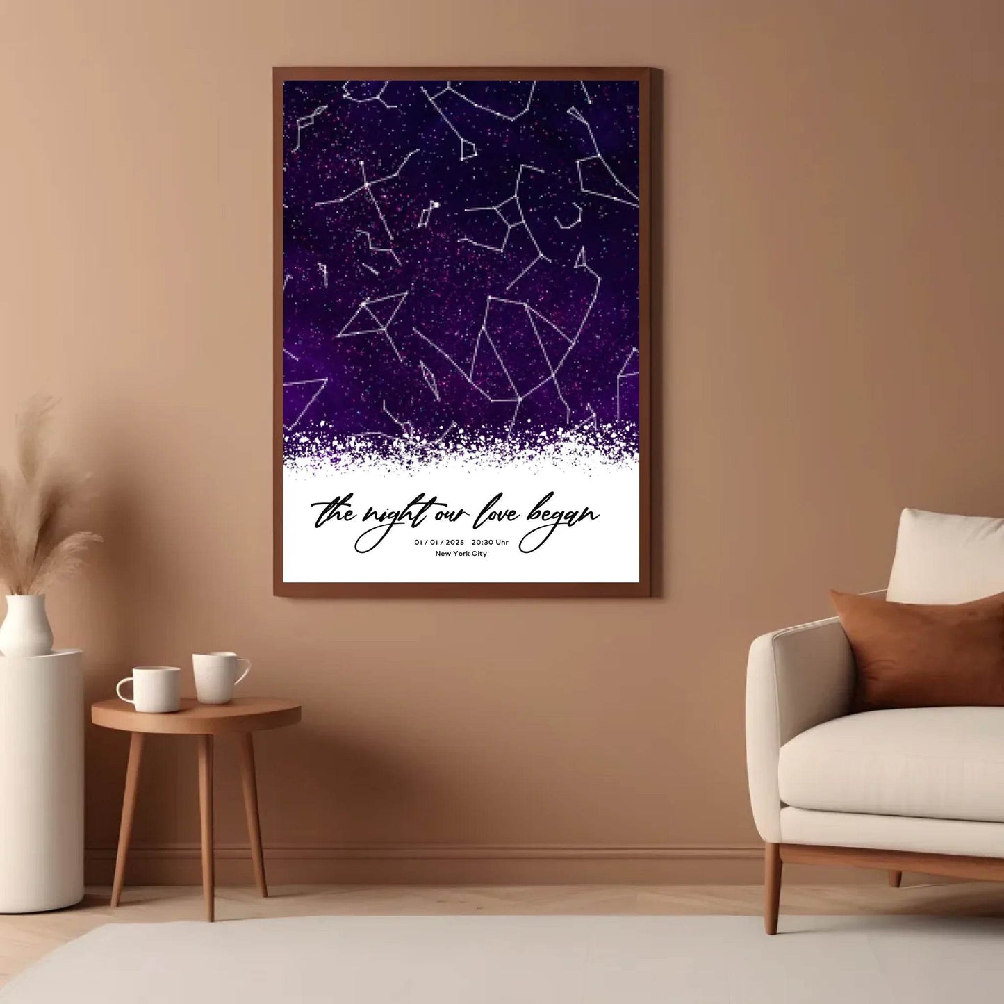 happy-prints.eu - Personalisierte Sternenkarte mit Sternenhimmel in lila und schwarz - allover