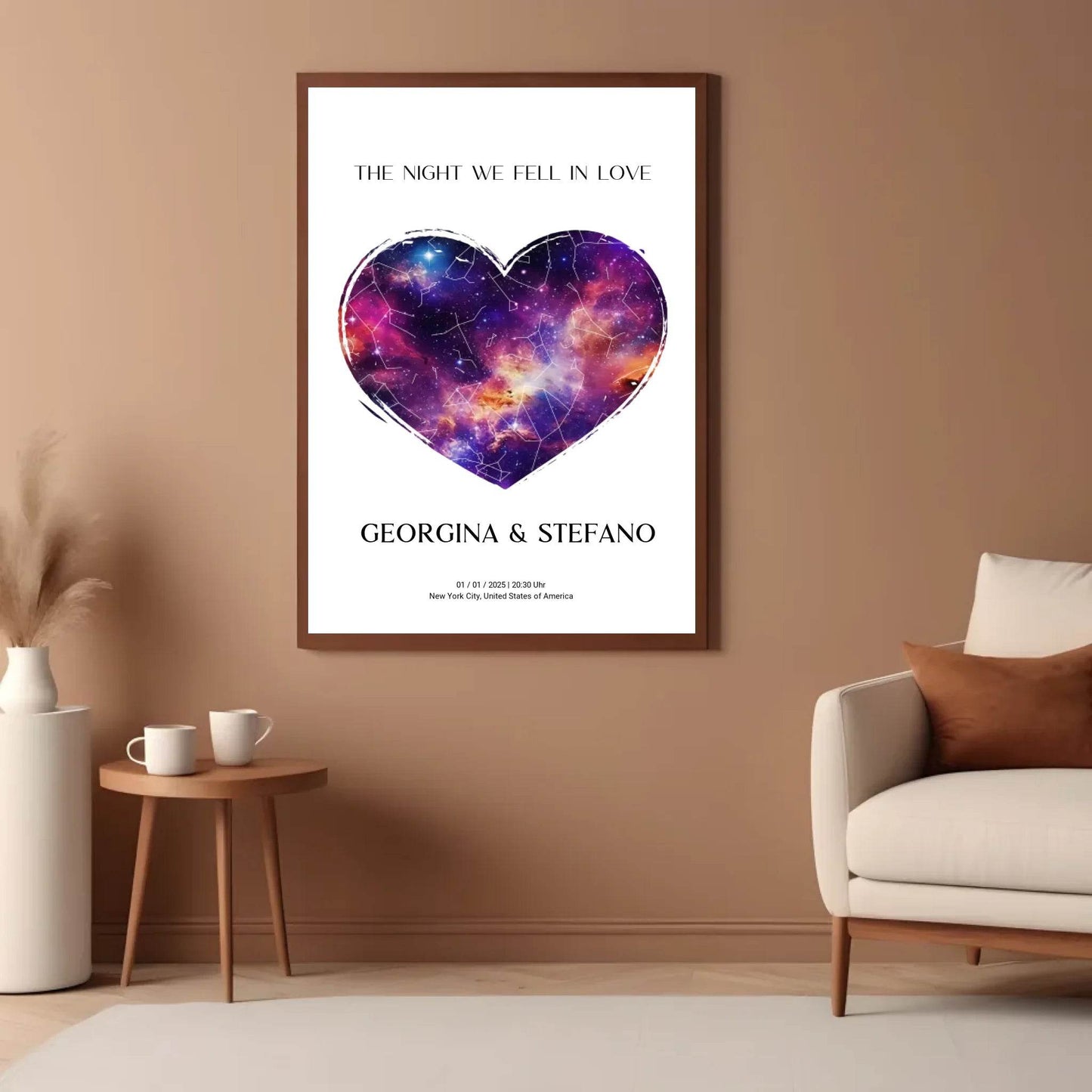 happy-prints.eu - Personalisierte Sternenkarte mit Herz auf weiß