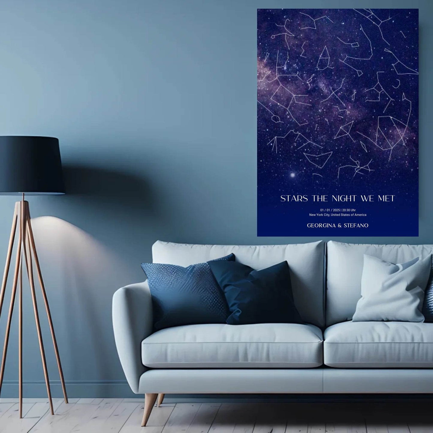 happy-prints.eu - Sternenkarte im Allover Print mit lila, blau und weiß
