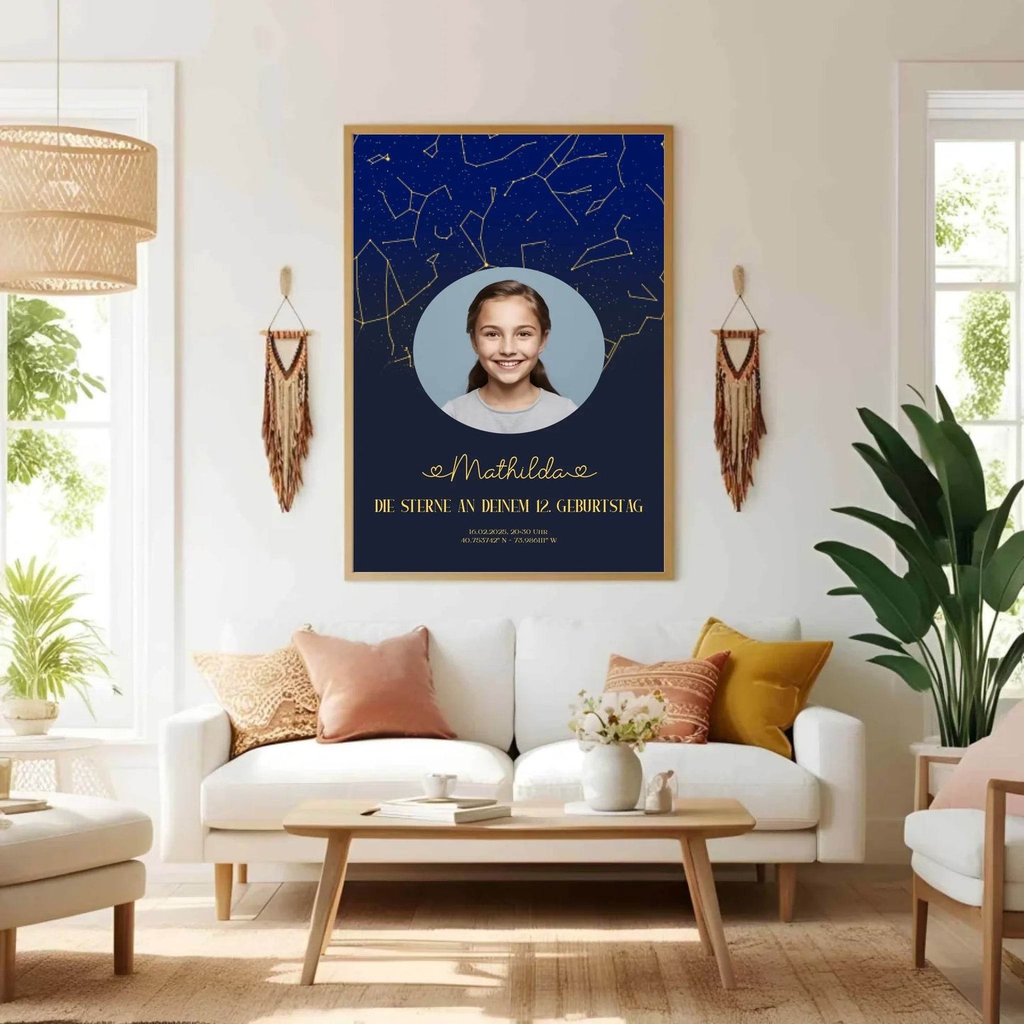happy-prints.eu - Personalisiertes Sternenbild mit eigenem Bild - Text und Bild änderbar