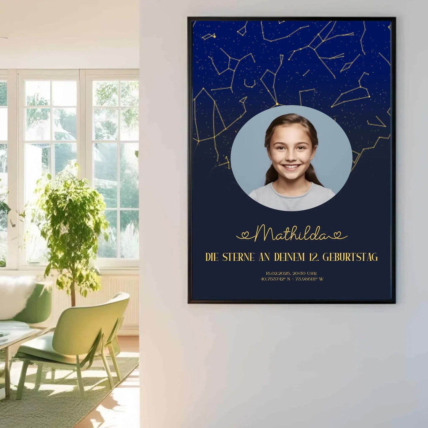 happy-prints.eu - Personalisiertes Sternenbild mit eigenem Bild - Text und Bild änderbar