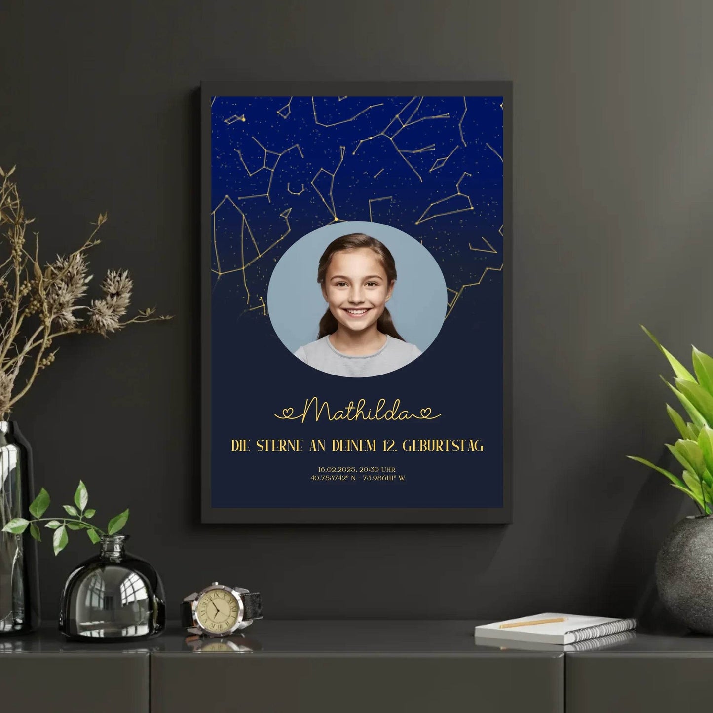 happy-prints.eu - Personalisiertes Sternenbild mit eigenem Bild - Text und Bild änderbar