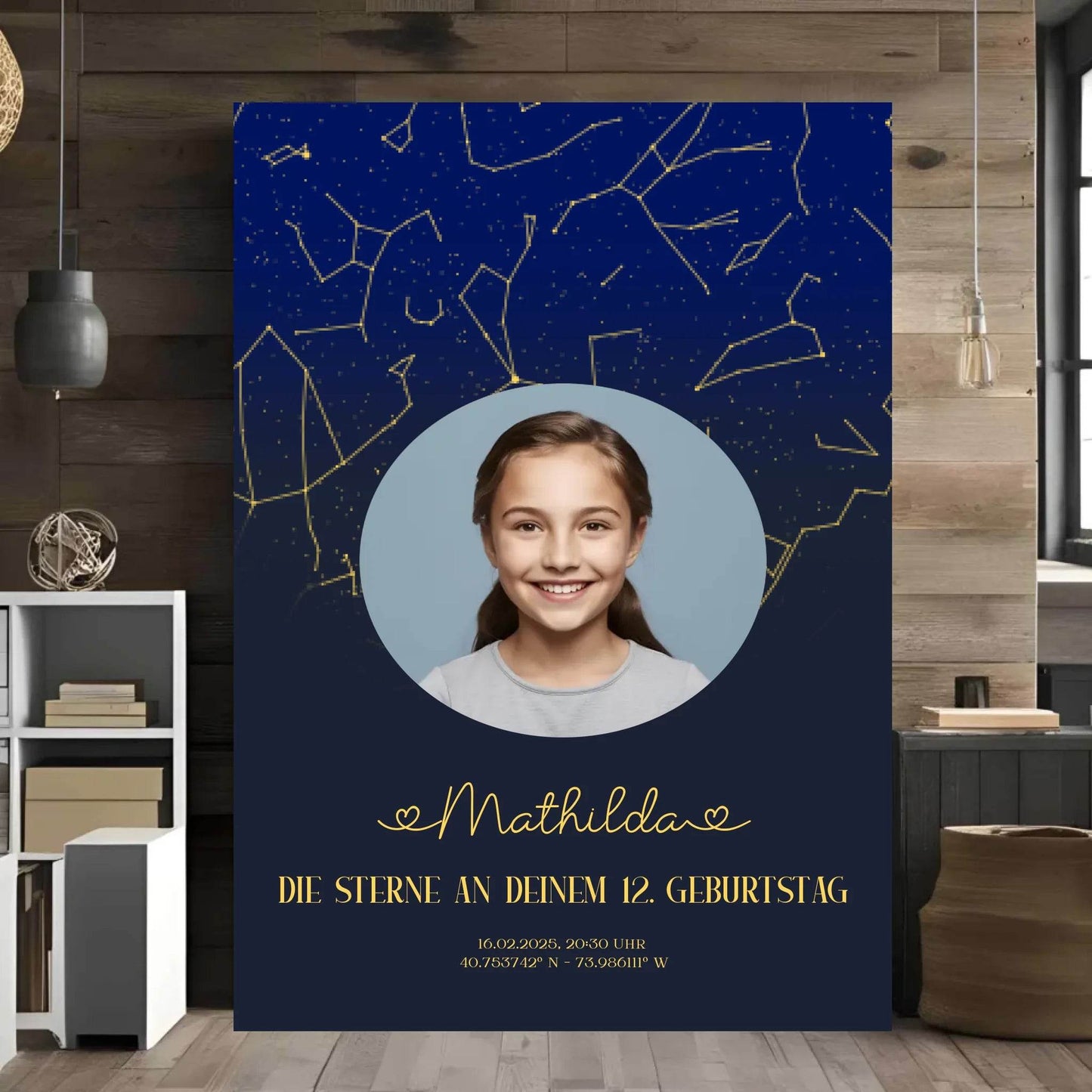 happy-prints.eu - Personalisiertes Sternenbild mit eigenem Bild - Text und Bild änderbar